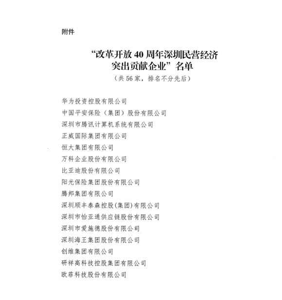 喜讯，HJC黄金城供应链荣获“改革开放40周年深圳民营经济突出贡献企业”称号  